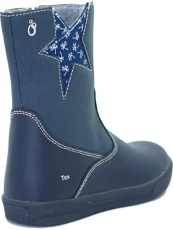 Leder-Winterstiefel in Dunkelblau