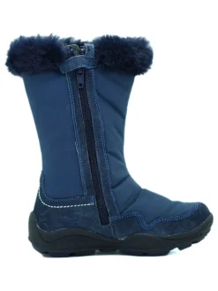 Leder-Winterstiefel in Dunkelblau