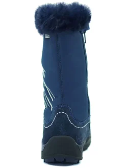 Leder-Winterstiefel in Dunkelblau