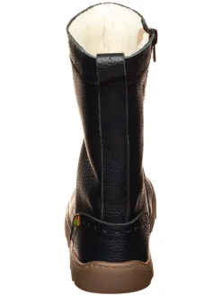 Leder-Winterstiefel in Dunkelblau