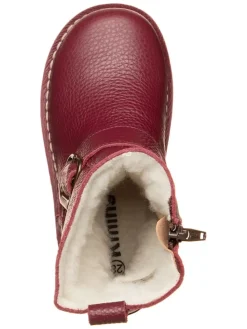 Leder-Winterstiefel in Dunkelrot