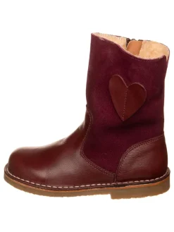 Leder-Winterstiefel in Dunkelbraun