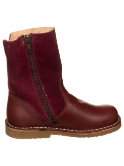 Leder-Winterstiefel in Dunkelbraun