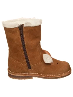 Leder-Winterstiefel in Hellbraun