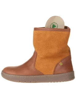 Leder-Winterstiefel in Hellbraun