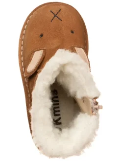 Leder-Winterstiefel in Hellbraun