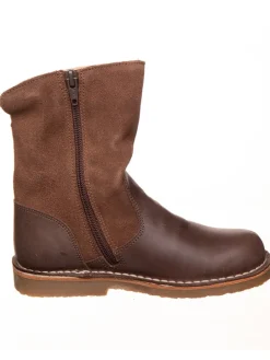 Leder-Winterstiefel in Hellbraun