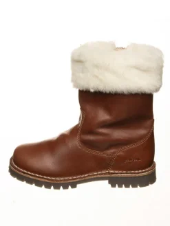 Leder-Winterstiefel in Hellbraun