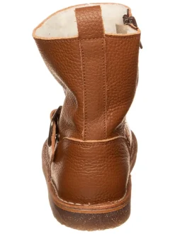 Leder-Winterstiefel in Hellbraun