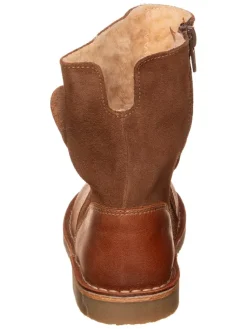 Leder-Winterstiefel in Hellbraun