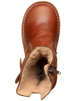 Leder-Winterstiefel in Hellbraun