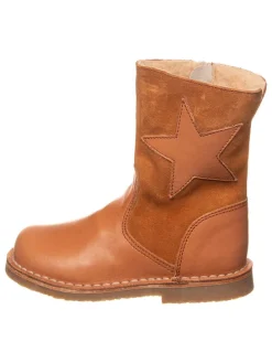 Leder-Winterstiefel in Hellbraun