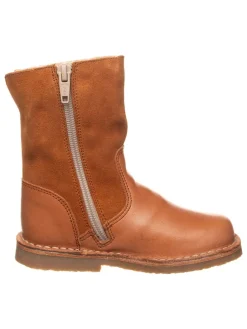 Leder-Winterstiefel in Hellbraun