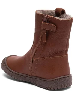 Leder-Winterstiefel in Hellbraun