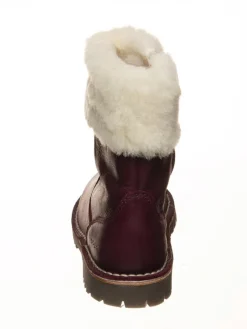 Leder-Winterstiefel in Lila