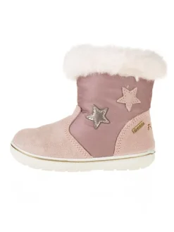Leder-Winterstiefel in Rosa