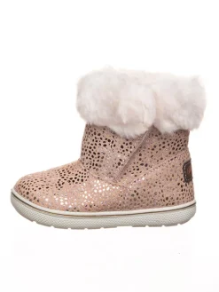 Leder-Winterstiefel in Rosa