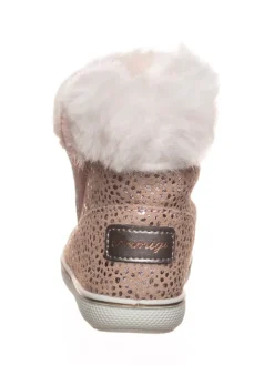 Leder-Winterstiefel in Rosa