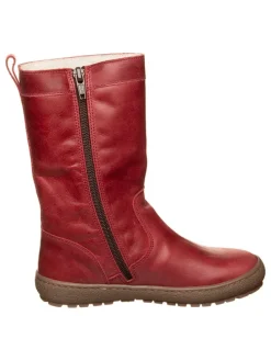 Leder-Winterstiefel in Rot