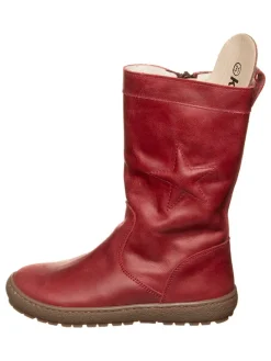 Leder-Winterstiefel in Rot