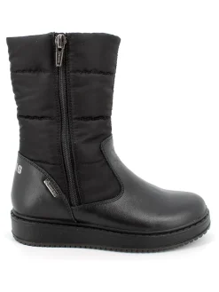 Leder-Winterstiefel in Schwarz