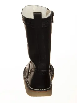 Leder-Winterstiefel in Schwarz