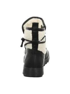 Leder-Winterstiefel in Weiß/ Schwarz