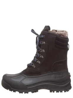Leder-Winterstiefel "Kinos" in Schwarz