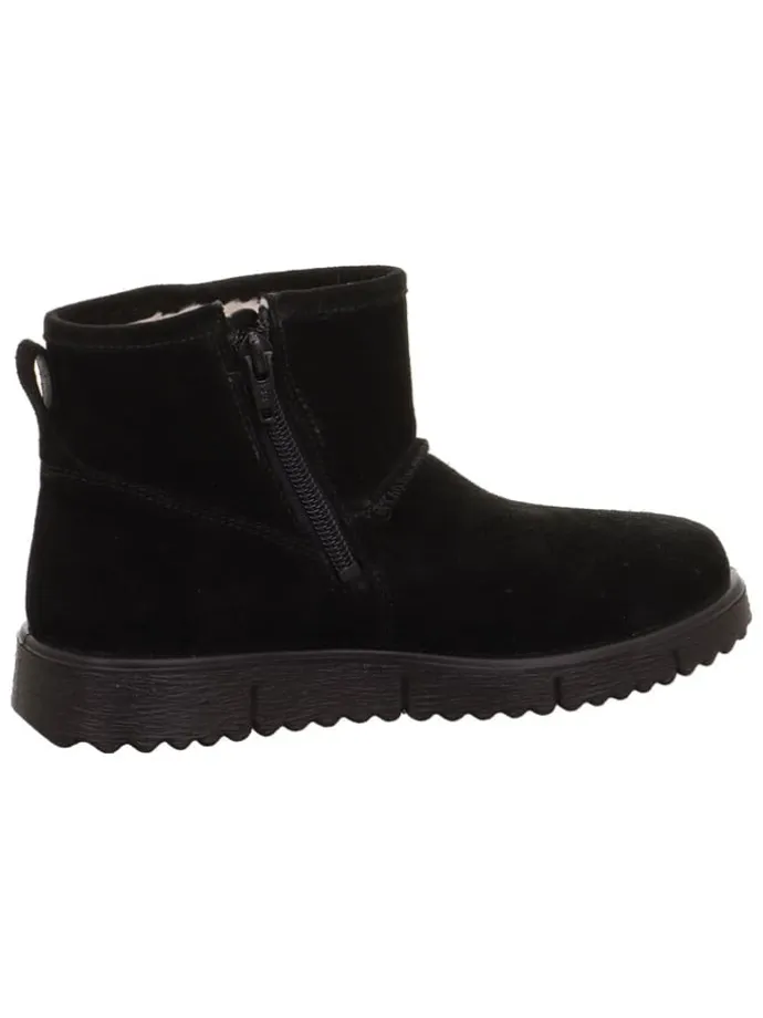 Leder-Winterstiefel "Lora" in Schwarz