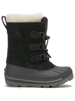 Leder-Winterstiefel "Snowdash" in Schwarz