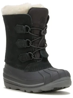 Leder-Winterstiefel "Snowdash" in Schwarz