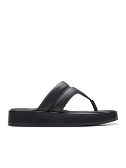 Leder-Zehentrenner "Alda Walk" in Schwarz