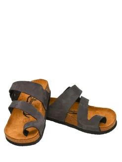 Leder-Zehentrenner in Anthrazit