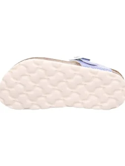 Leder-Zehentrenner in Blau/ Silber