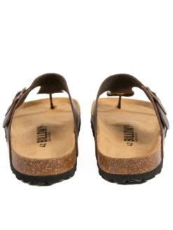 Leder-Zehentrenner in Braun