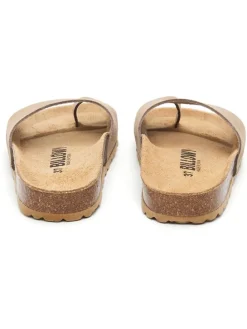 Leder-Zehentrenner in Braun