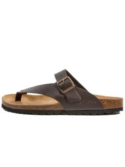 Leder-Zehentrenner in Braun