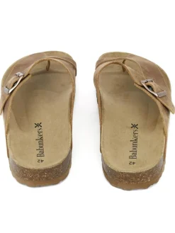 Leder-Zehentrenner in Braun