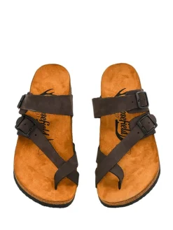 Leder-Zehentrenner in Braun