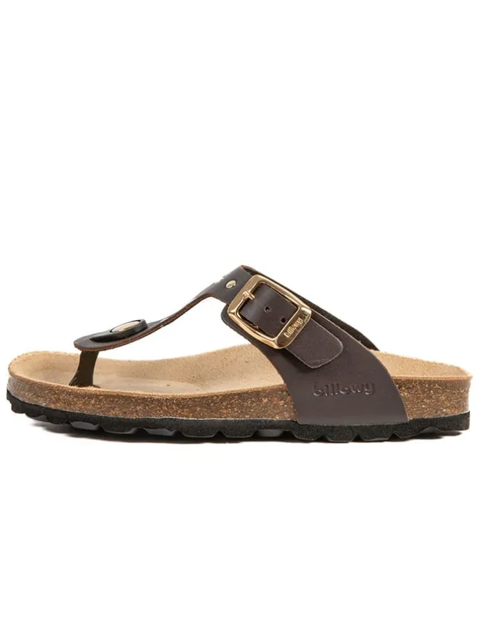 Leder-Zehentrenner in Braun