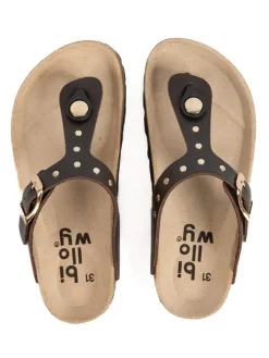 Leder-Zehentrenner in Braun