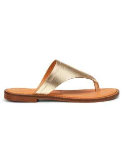 Leder-Zehentrenner in Gold