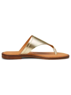 Leder-Zehentrenner in Gold