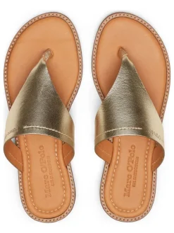 Leder-Zehentrenner in Gold