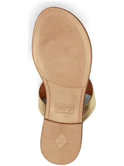 Leder-Zehentrenner in Gold