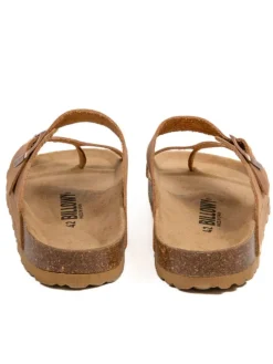 Leder-Zehentrenner in Hellbraun