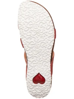 Leder-Zehentrenner in Hellrot