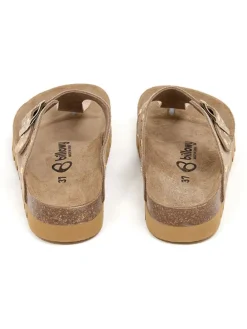 Leder-Zehentrenner in Hellbraun