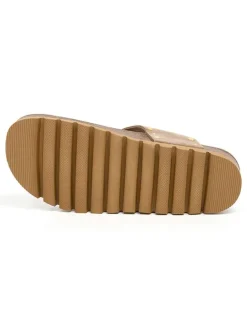 Leder-Zehentrenner in Hellbraun