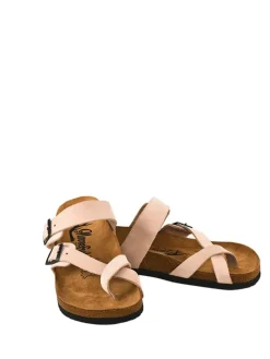 Leder-Zehentrenner in Rosa